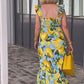 Plus Size Lemon Printing Tunic Dress