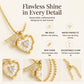 Heart Shaped Letters Micro Pave Chain Necklace – Initial Pendant, Titanium Steel, Adjustable ✨