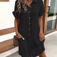 📢📢BIG SALE ⏰Women's Buttoned Short Sleeve Pocket Casual Shirt Dress