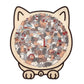🎁135-Piece Morandi-Colored Cat Shaped Wooden Jigsaw Puzzle