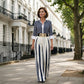 📢📢40% OFF !! ⏰Women's Striped Shirt & Wide-Leg Pants 2-Piece Set