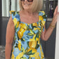 Plus Size Lemon Printing Tunic Dress