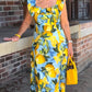 Plus Size Lemon Printing Tunic Dress