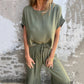 Women's Solid Color Casual Two-Piece Set