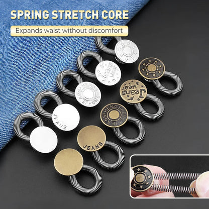 👖👖Spring-Loaded Metal Waist Extender Button for Jeans