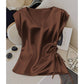 Women's Solid Color Silky V-Neck Tank Top