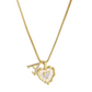 Heart Shaped Letters Micro Pave Chain Necklace – Initial Pendant, Titanium Steel, Adjustable ✨