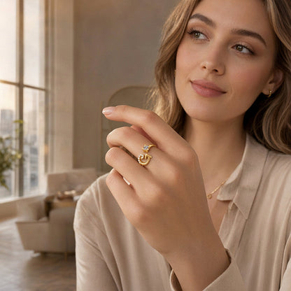 ⏳Limited-time 50% off⏰Adjustable Sparkle Initial Ring for Women💍
