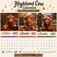 🐮 2027 Funny Highland Cow Wall Calendar🗓️ | A4 Hanging Calendar |🎁 Designed by Isabel Kline 🎨📆