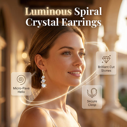 Asymmetrical Spiral & Drop Earrings