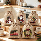 🎁 Christmas Drawstring Gift Bags – Festive Santa & Reindeer Prints, Double Drawstring Closure & Durable Fabric – Holiday Cheer in Every Gift ✨