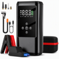 All-in-One Car Jump Starter and Tire Inflator Battery Booster with Smart Clamps and EVA Storage Case
