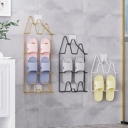 Wall-mounted Adhesive Slipper Rack