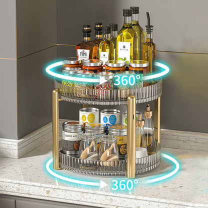 Luxury double-layer rotating storage rack