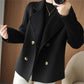 Best Gift-Short Loose Blazer Collar Tweed Coat