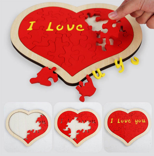 😘“I Love you”Heart Shape Puzzle Building Blocks❣️
